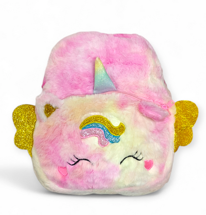 Fluffy bagpack unicorn #8019 Size 12"
