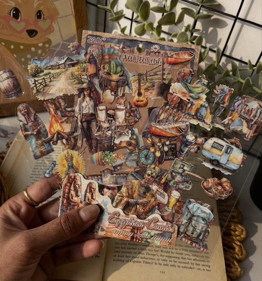 Egyptian Comics pack of 6 journalling sticker sheets (FSJC)