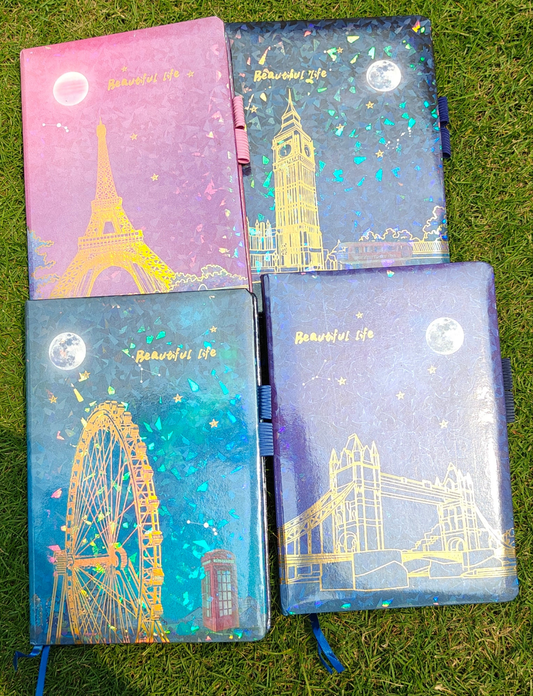 Holographic neon notebook