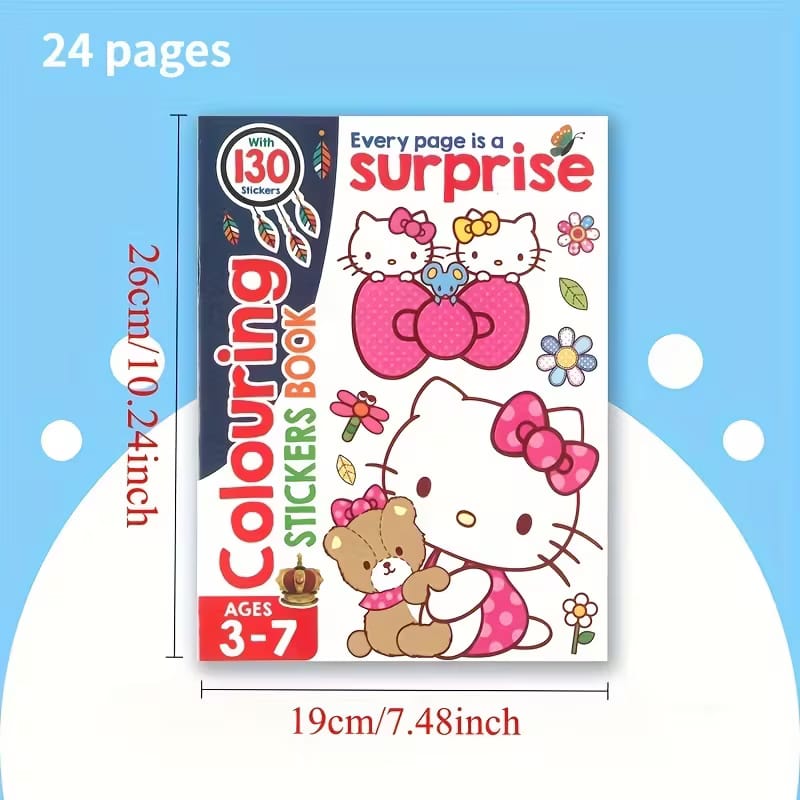 Fine quality pages for coloring book with stickers