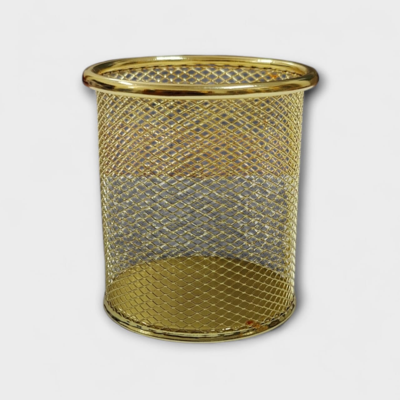 Metal Mesh Jar Golden