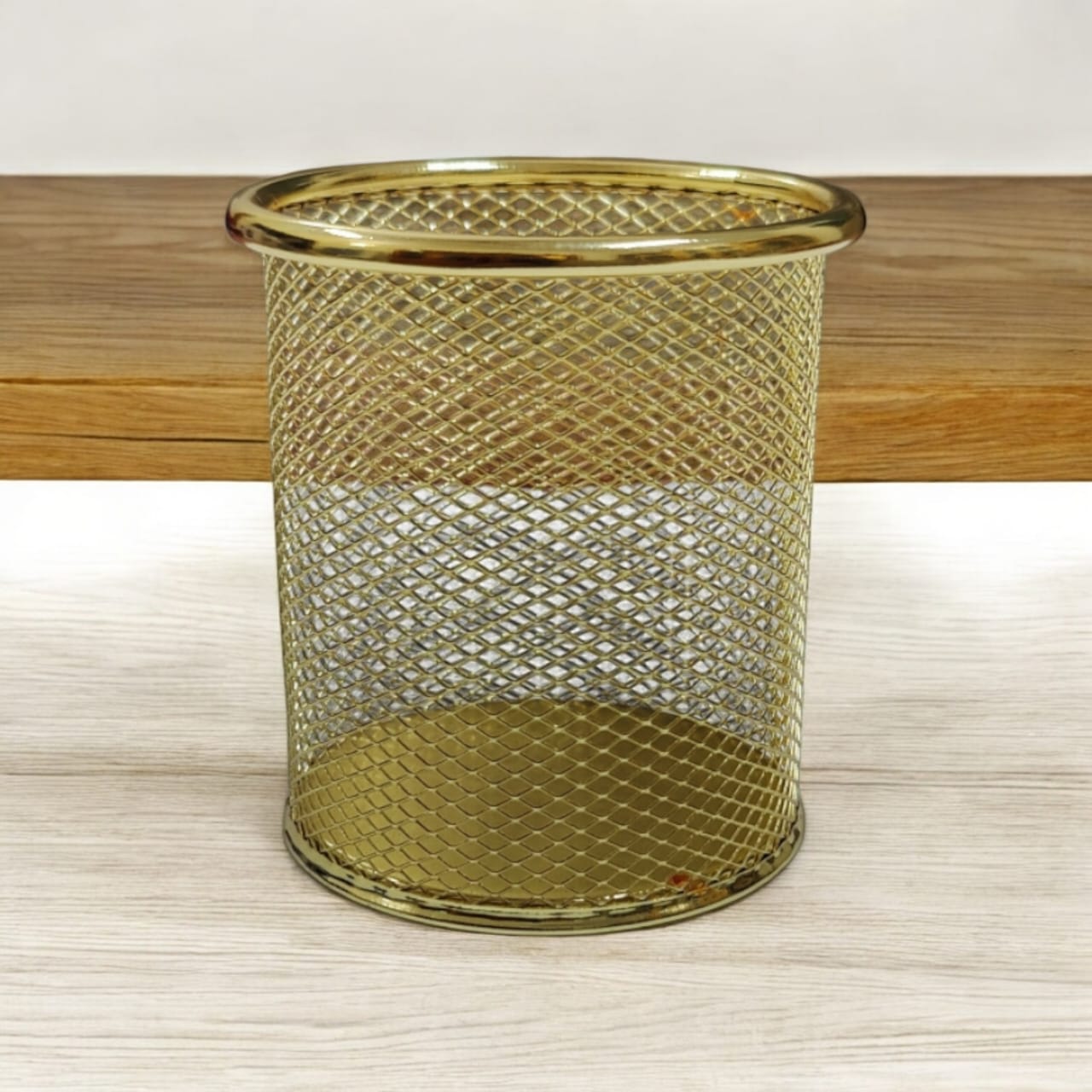 Metal Mesh Jar Golden