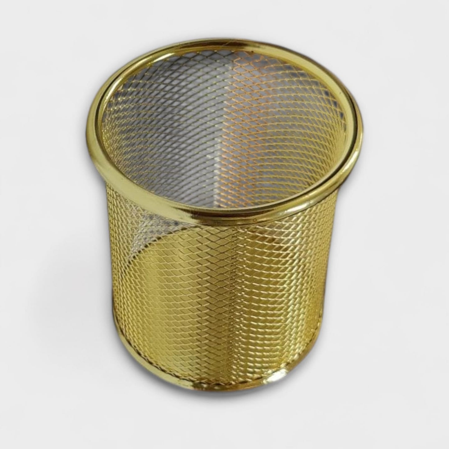 Metal Mesh Jar Golden