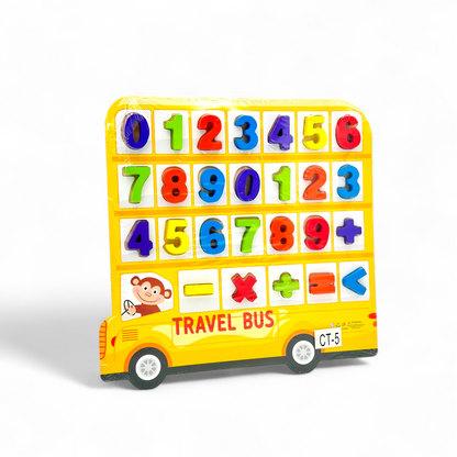 Wooden Educational Board Bus Shaped