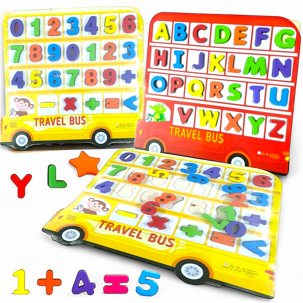 Wooden Educational Board Bus Shaped