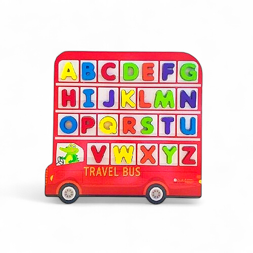 Wooden Educational Board Bus Shaped