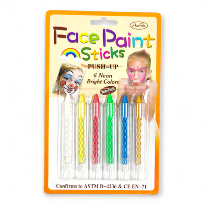 Face Paint Stick Pack Of 6 Neon Color #600Z