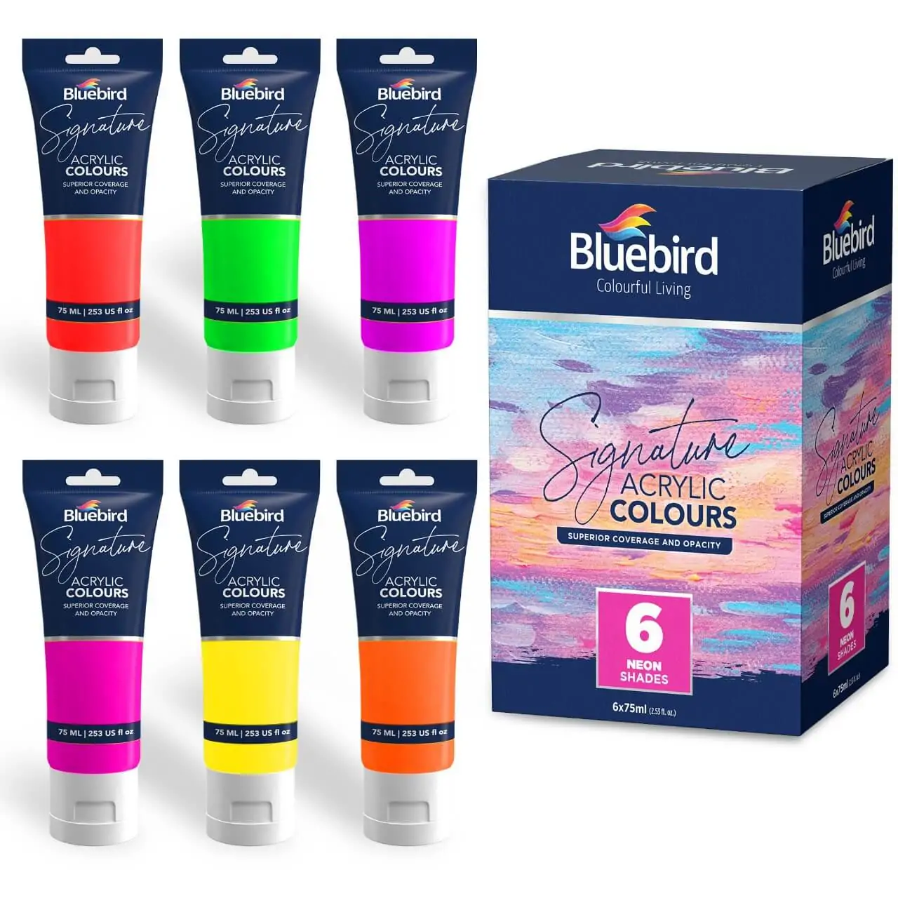 Bluebird Signature Acrylic 75ml Set Of 6
