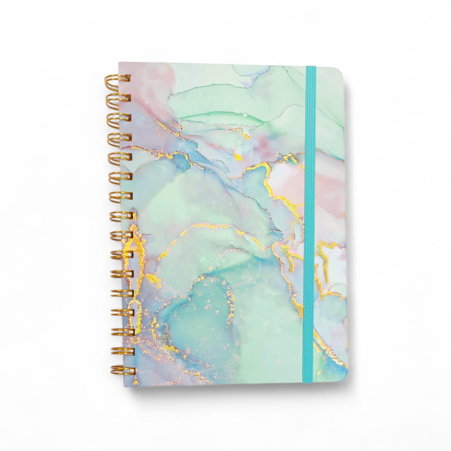 Note Book Gold Foil Spiral Marble Design #1801-4