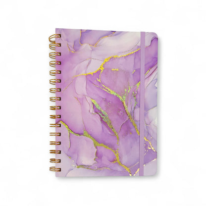 Note Book Gold Foil Spiral Marble Design #1801-4