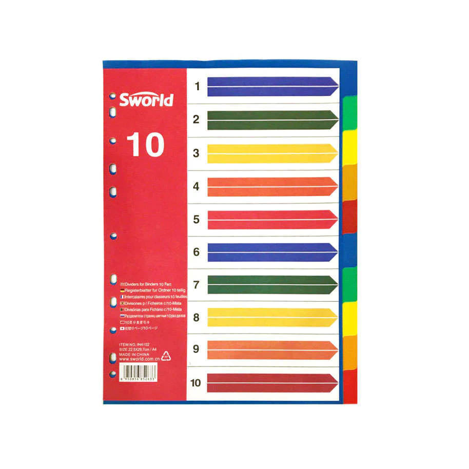 File Separator Plastic A4 1-10 – Shoukat Sons