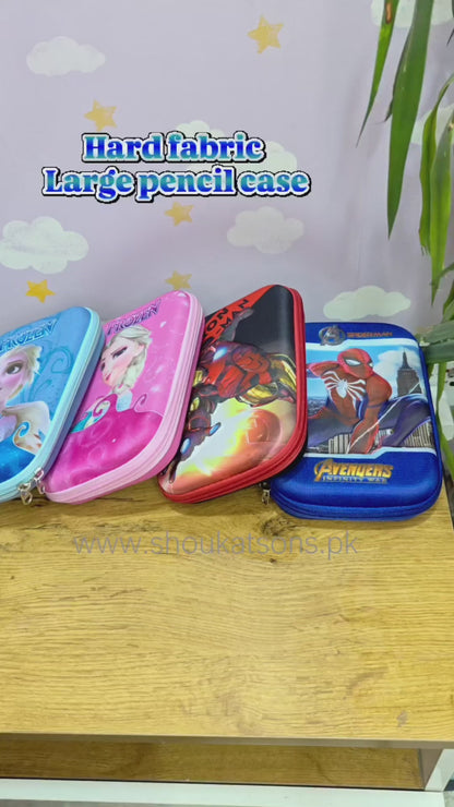 Frozen pencil pouch in hard fabric