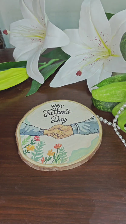 Hand painted wooden coaster