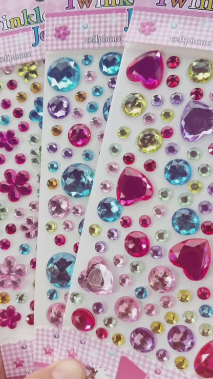 Multicoloured rhinestones