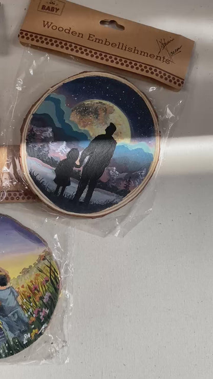 Hand painted wooden coaster
