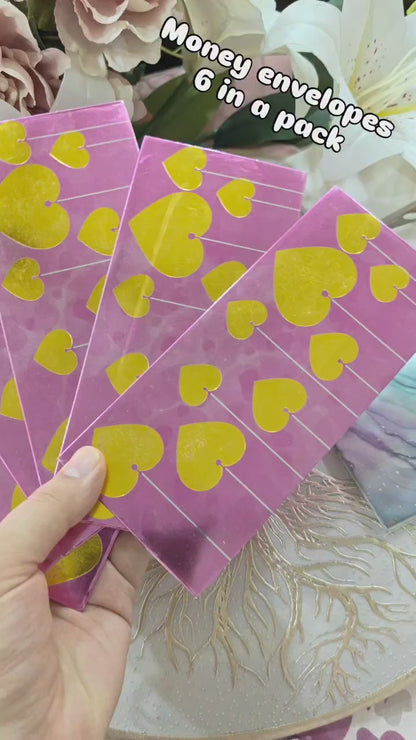 Pack of 6 money envelopes marble effect