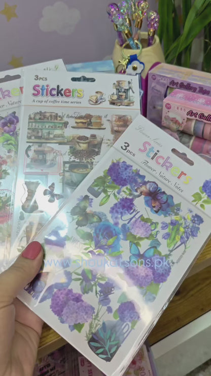 3 coffee sticker sheets