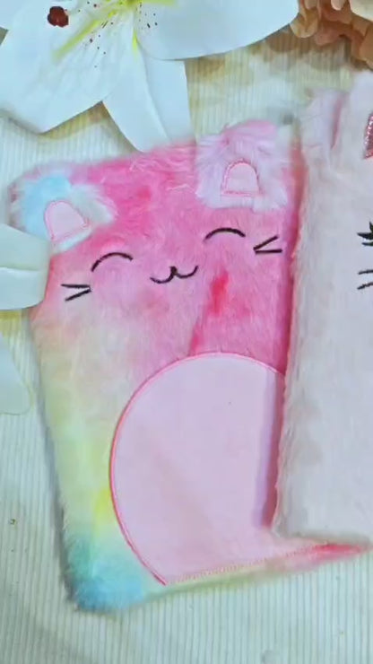 Fancy Note Book Journal A5 Furr Cute Cat Pink Single Piece