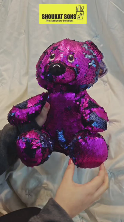 SEQUIN REVERSIBLE TEDDY BEAR 13x9