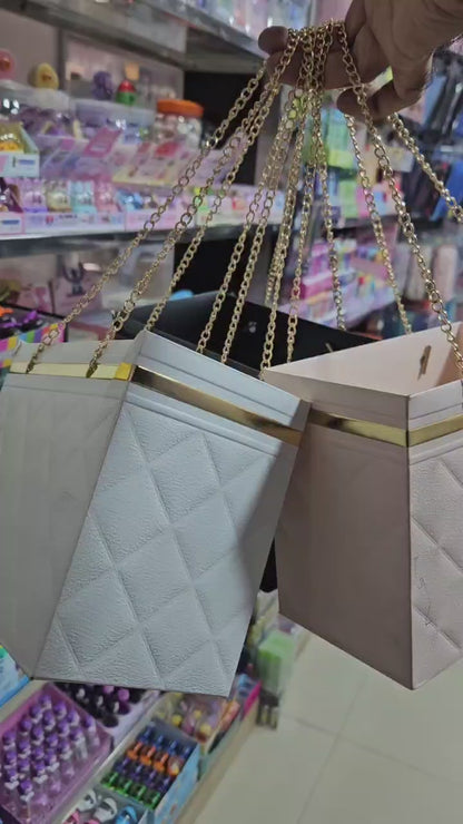 Multipurpose Gift bags / flower gift box with golden chain (removable flower stand from inside)