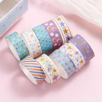 Star Washi tape 10 pcs size 15mm (HZ0315C)