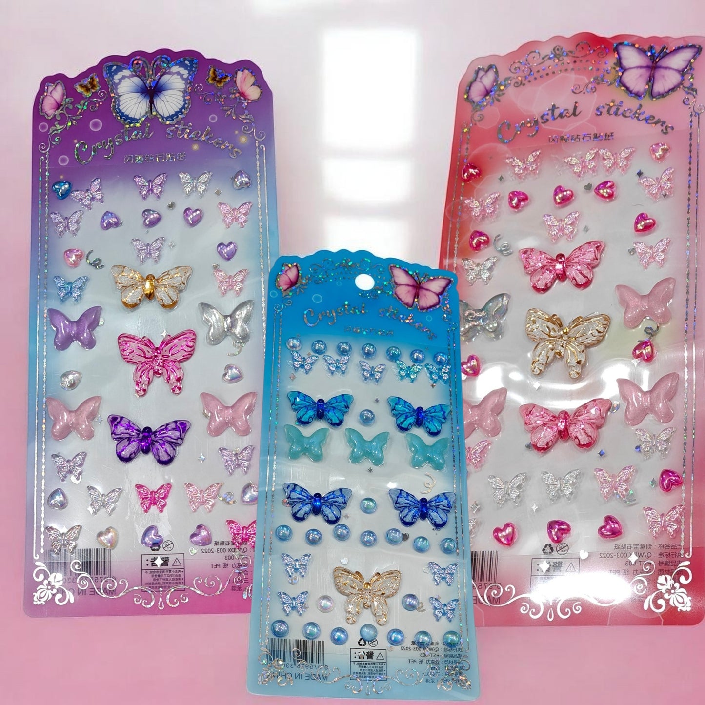 Butterfly gemstone crystal stickers DIY nails, face & body