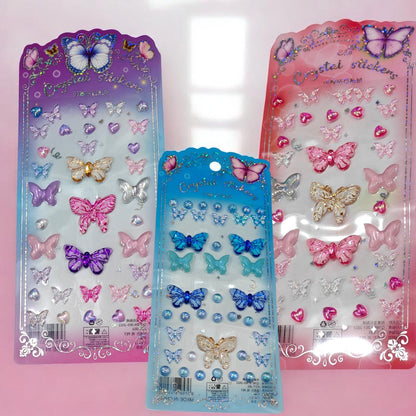 Butterfly gemstone crystal stickers DIY nails, face & body