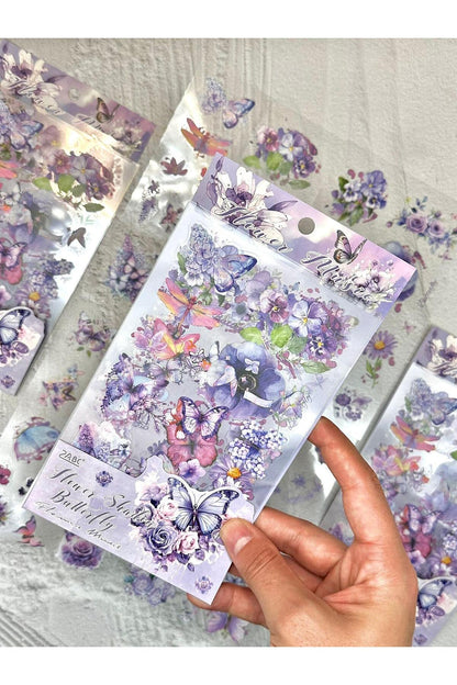 Butterfly flower music journalling sticker sheets of 4 pcs (HCYZ)