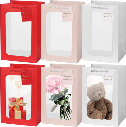 Transparent windowed gift bags