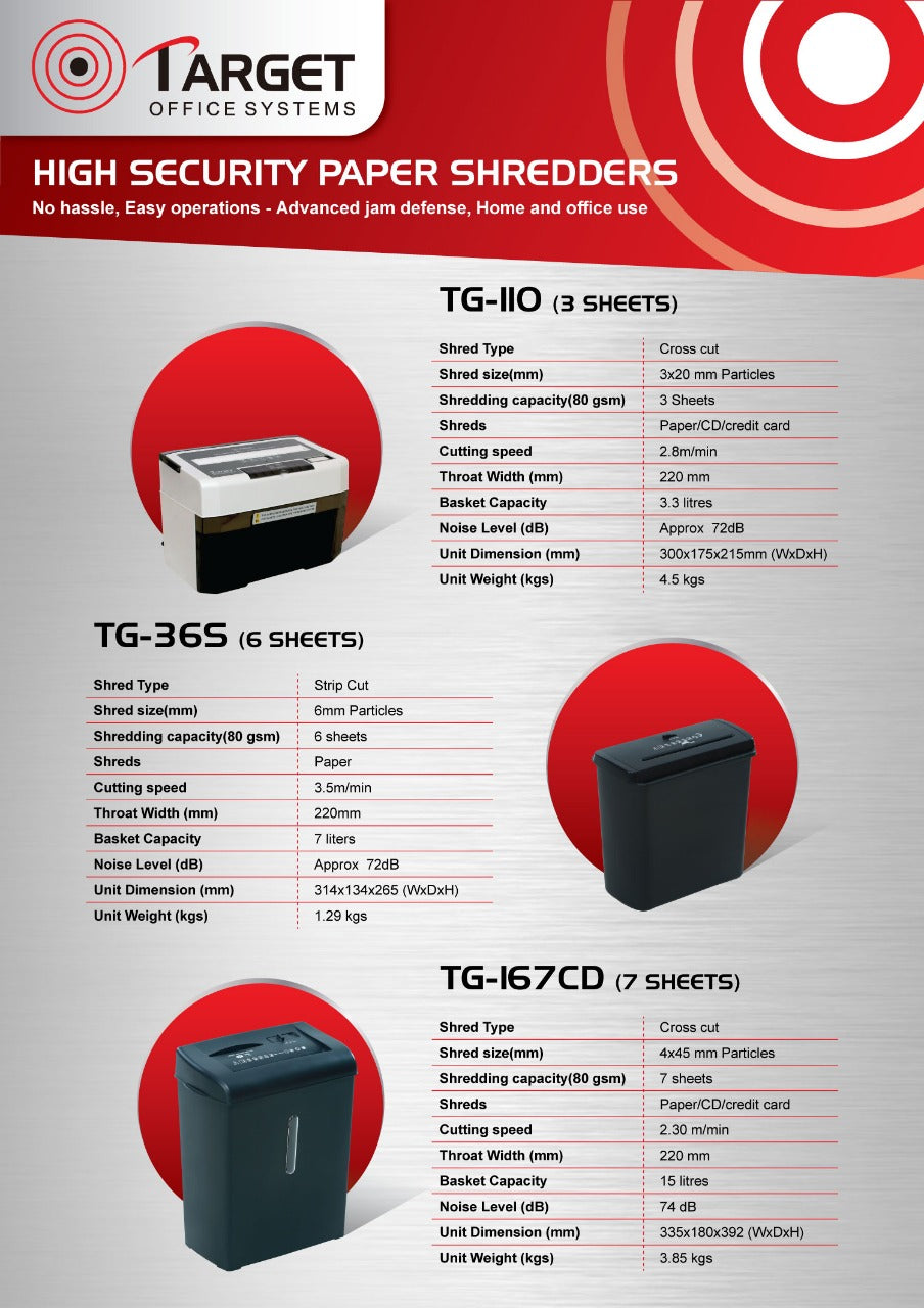 Paper Shredder Target TG-36 S (6 Sheet)