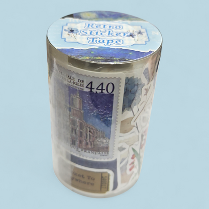 Washi Retro sticker Tape Roll size 7.2cm (JD3110A)