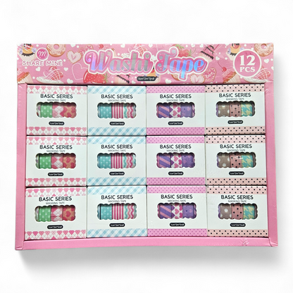 Washi Tape basic series 1 cm size of 5 rolls