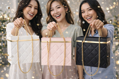 Multipurpose Gift bags / flower gift box with golden chain (removable flower stand from inside)