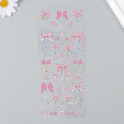 Pinteresty stickers single sheet with rhinestones ribbon n floral series