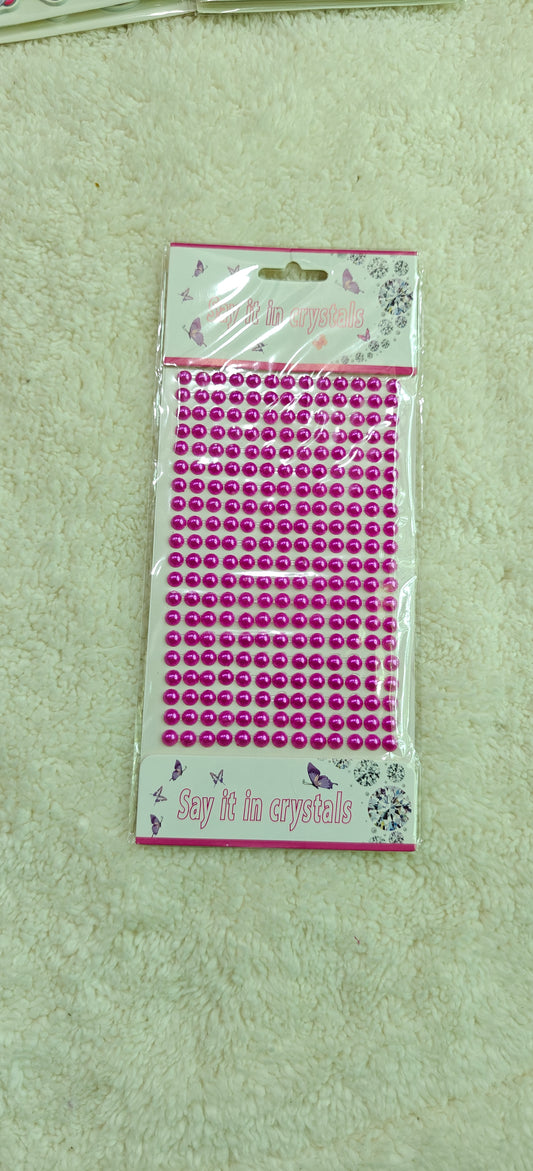 Pink beads, nail art and hair stickers
