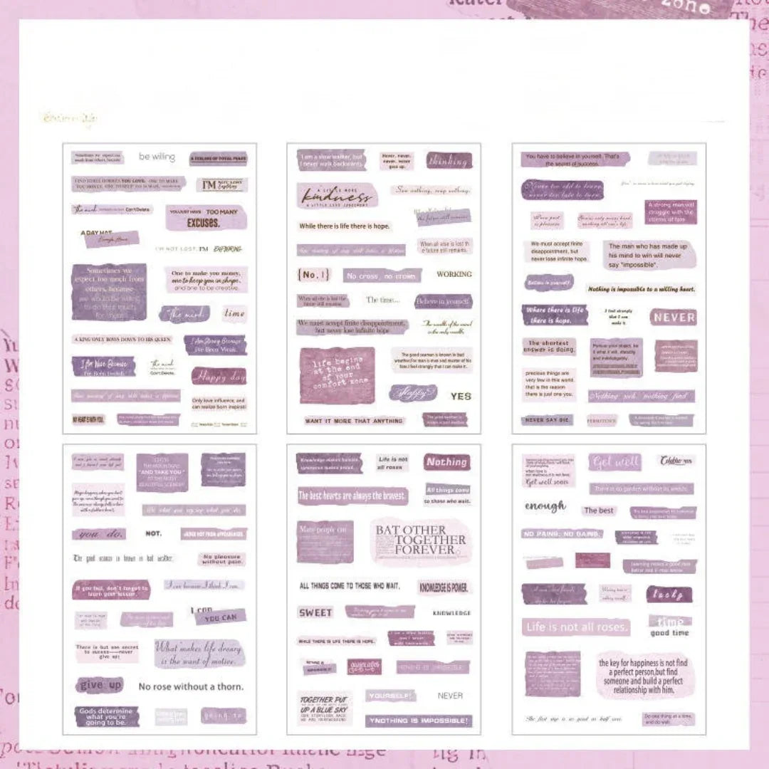 Text sticker sheet of 6 pcs (FGJSG)