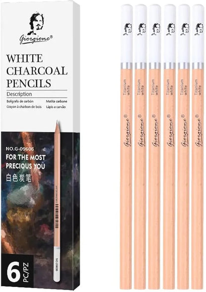 Giorgione white charcoal 6 pencils set