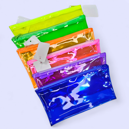Transparent Zipper Pouch A6 Plain Multi Color Single Pcs