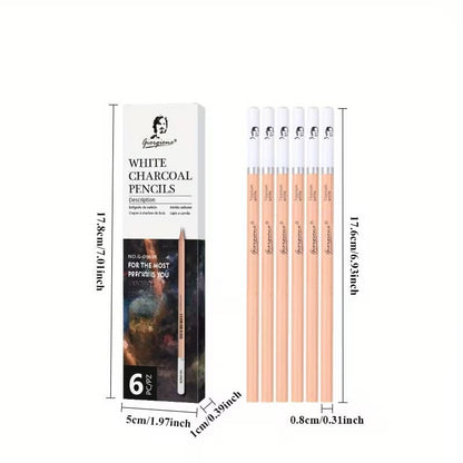 Giorgione white charcoal 6 pencils set