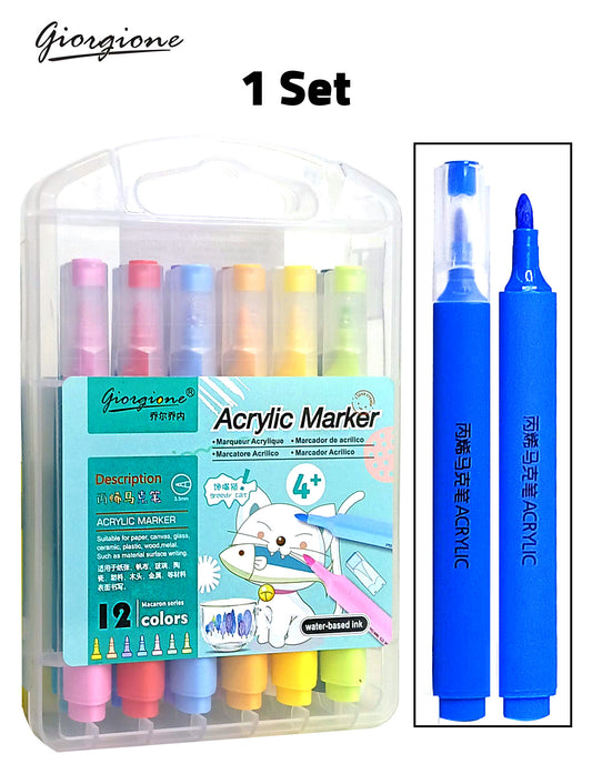 Giorgione Acrylic Marker Set of 12 pastel Colors