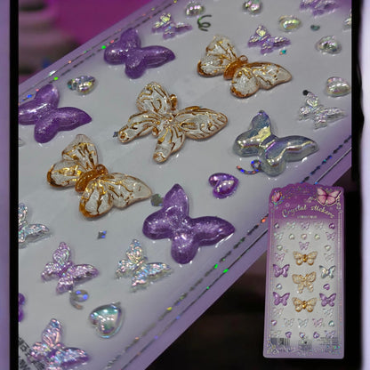 Butterfly gemstone crystal stickers DIY nails, face & body