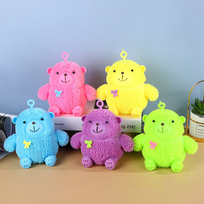 SQUEEZE MESH BALL  WITH LIGHT SOFT TOY