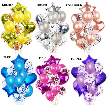 Confetti party balloons 14 pcs