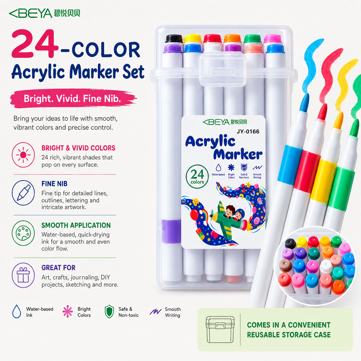 24 acrylic marker set