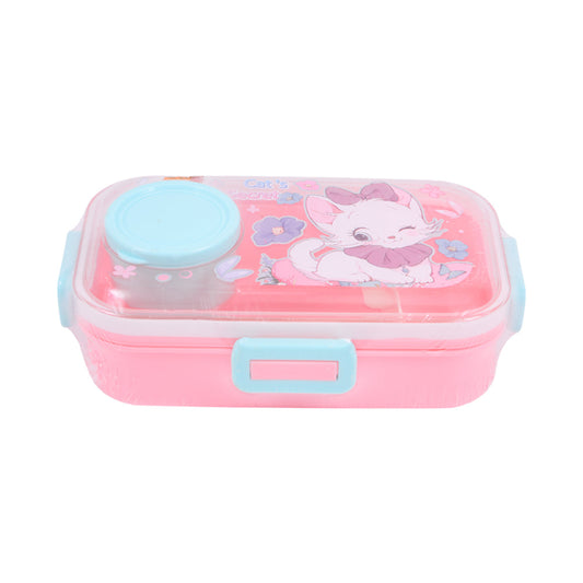 Premium plastic bento lunchbox with spoon and container #2646