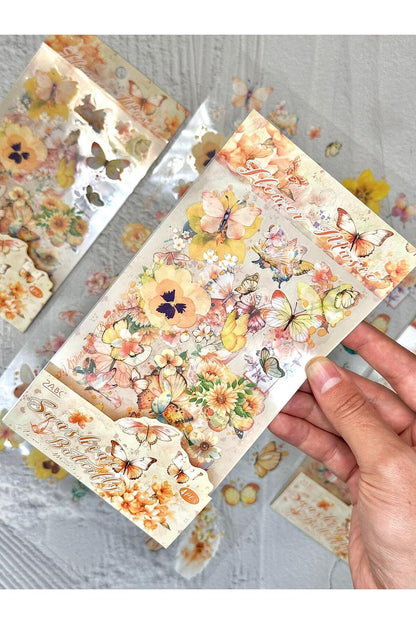 Butterfly flower music journalling sticker sheets of 4 pcs (HCYZ)