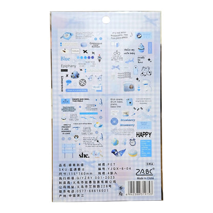 Four sticker sheets in blue theme
