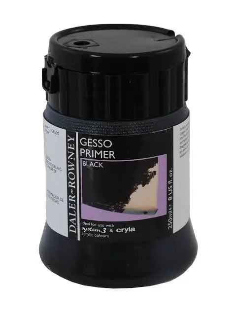Daler Rowney Artist Black Gesso Primer 250ml – For Oil Colors & Acrylics
