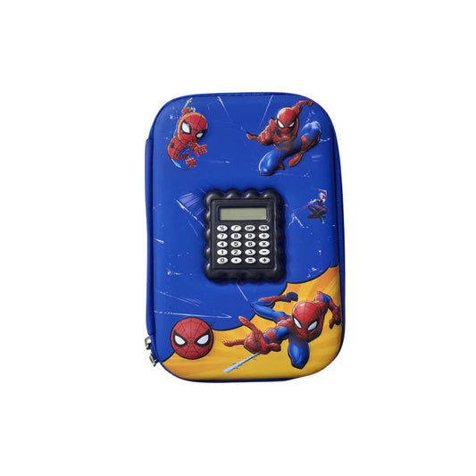 Spiderman pencil case with in-built calculator