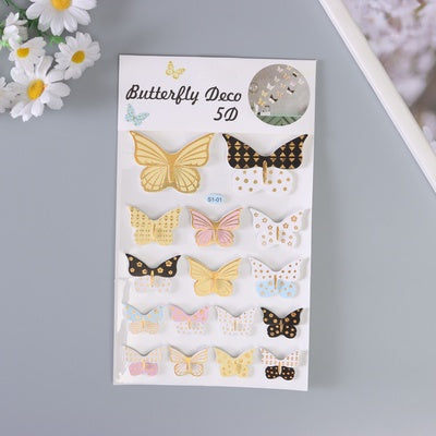 Pack of 16 5D DIY Butterfly multicolor  Stickers (S1-01)